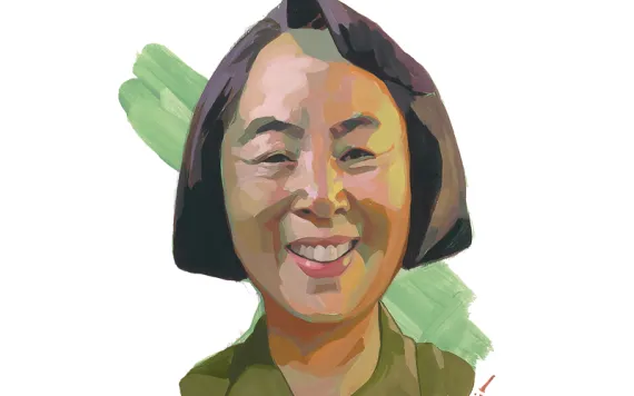 Illustration of Natalie Pien smiling at the camera