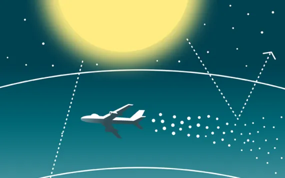 Illustration shows several solar geoengineering techniques.