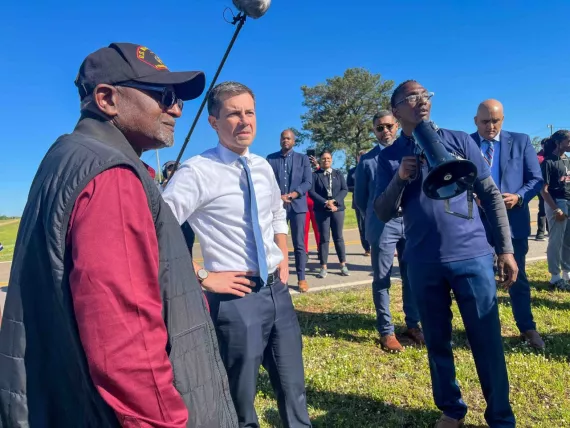 Transportation Secretary Pete Buttigieg and Dr. Robert Bullard