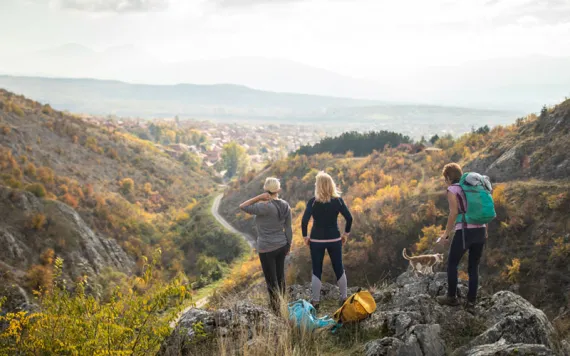 people hiking