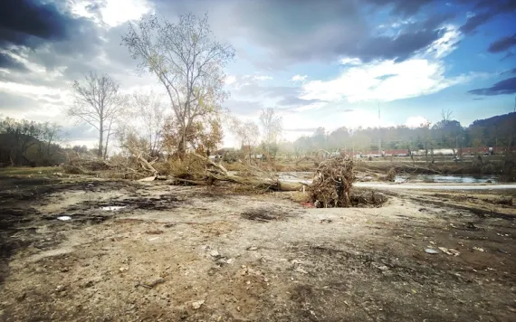 French Broad River Park after Hurricane Helene 2024 in Asheville, North Carolina. Photo by FS/iStock