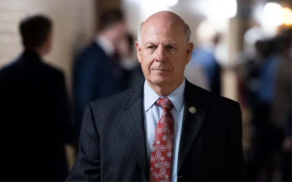 Rep. Steve Pearce, R-N.M., leaves the House Republicans' caucus meeting in the Capitol on immigration reforms on Thursday morning, June 7, 2018. (Photo By Bill Clark/CQ Roll Call) (CQ Roll Call via AP Images)