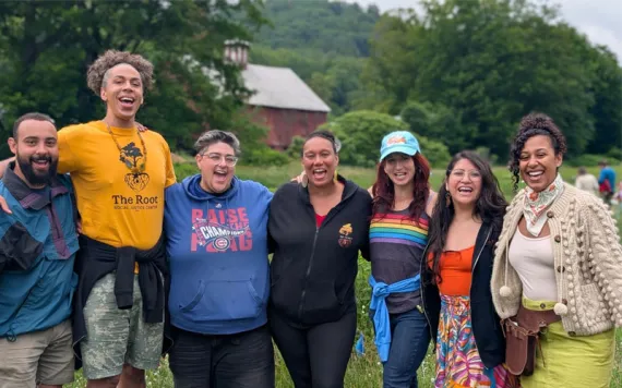 Pride Family Potluck 2025, courtesy of Out in the Open, The Root Social Justice Center, and Susu CommUNITY Farm in Vermont