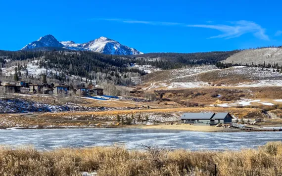 Sparse patches of snow highlight the dry conditions in Colorado