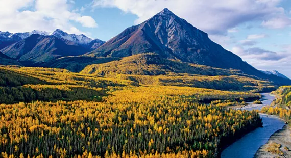 An active coal lease borders both sides of the Matanuska River (and the parallel Glenn Highway, a national scenic byway) for approximately three miles near King Mountain.