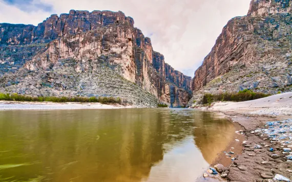 A view of the Rio Grande and Santa Elena Canyon in Big Bend National Park