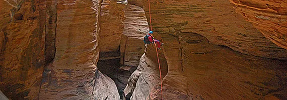 After you rappel 75 feet into Zion National Park's Heaps Canyon, there's no going back.