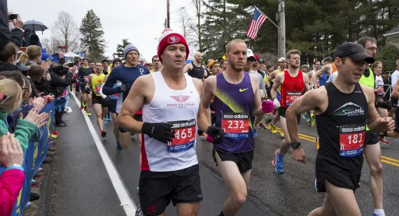 Runners in the 2015 Boston Marathon.
