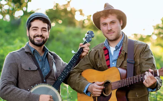 The Okee Dokee Brothers write children's songs while on adventures in nature.
