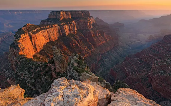 The North Rim as viewed from Cape Royal overlook at sunset