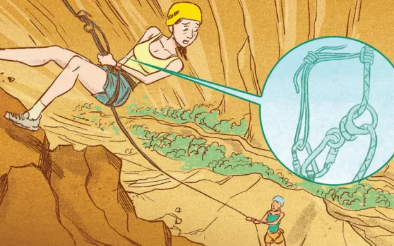 Climbing advice: Don't stand directly under a person when performing a fireman's belay.