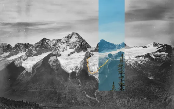 Receding glaciers in the Selkirk Range of British Columbia