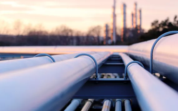 Pipelines at sunset.