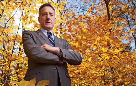 Vermont governor Peter Shumlin in Montpelier's Hubbard Park. | Photo by Dave White