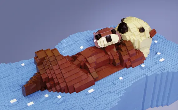 Sachiko Akinaga's "Sea Otter Mum & Pup," 2011