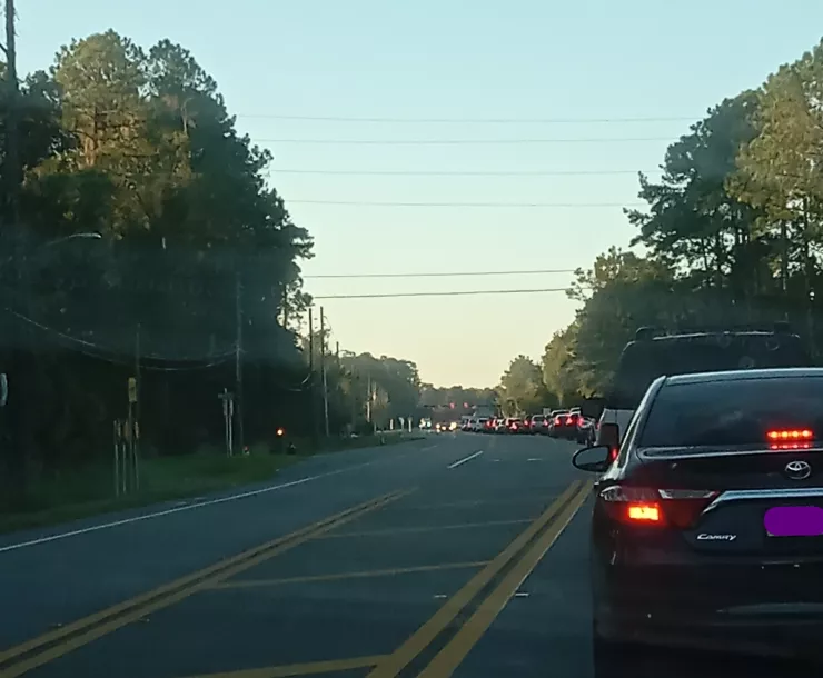 long line of cars