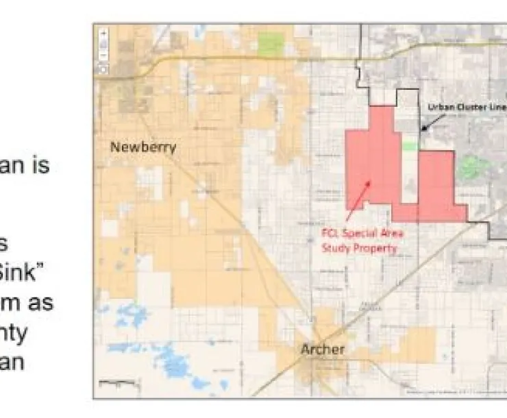 map of Hickory Sink area in Alachua County Comprehensive Plan