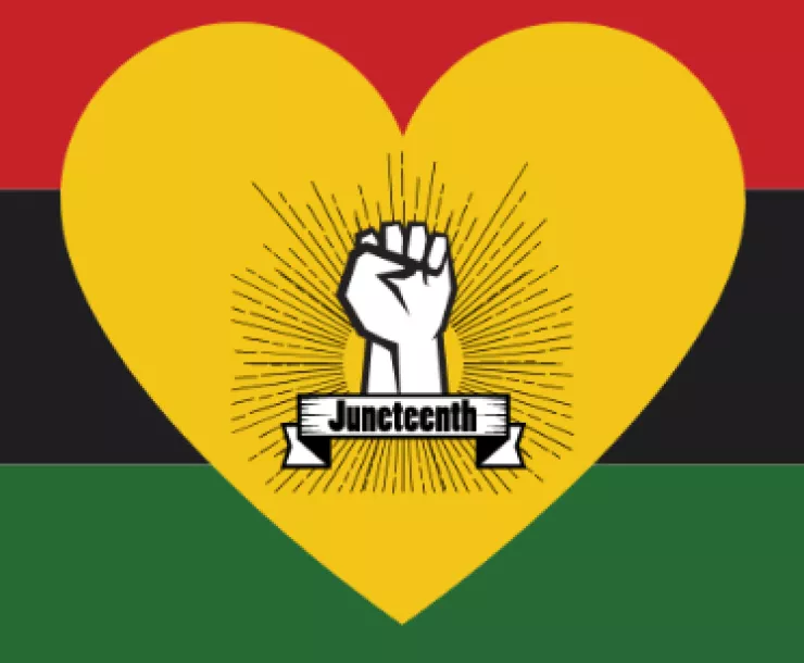 Juneteenth Fist Heart Flag