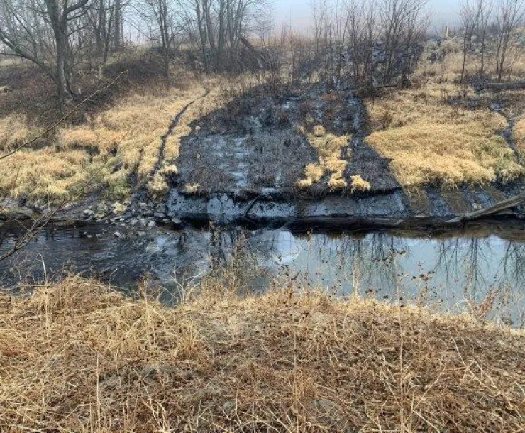 The area impacted by the pipeline rupture and subsequent oil discharge into Mill Creek near Washington, Kansas | U.S. EPA