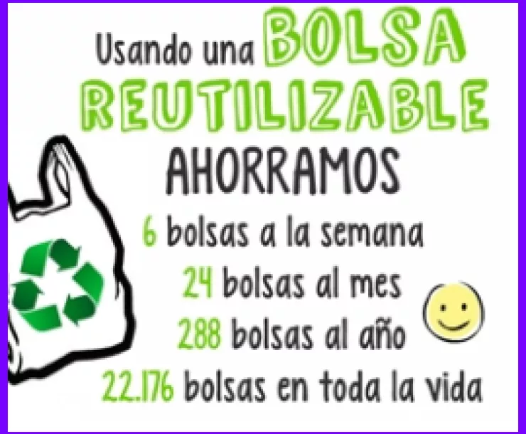 Usando una Bolsa Reutilizable ahorramos