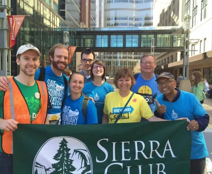Rick Morris, left, and volunteer leaders at a Climate March