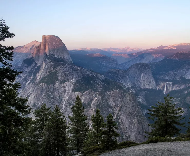 Half Dome in Yosemite National Park at sunset