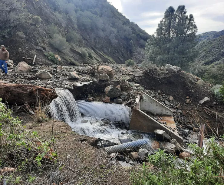 Happy Canyon Road washout by Cragg at LPFA