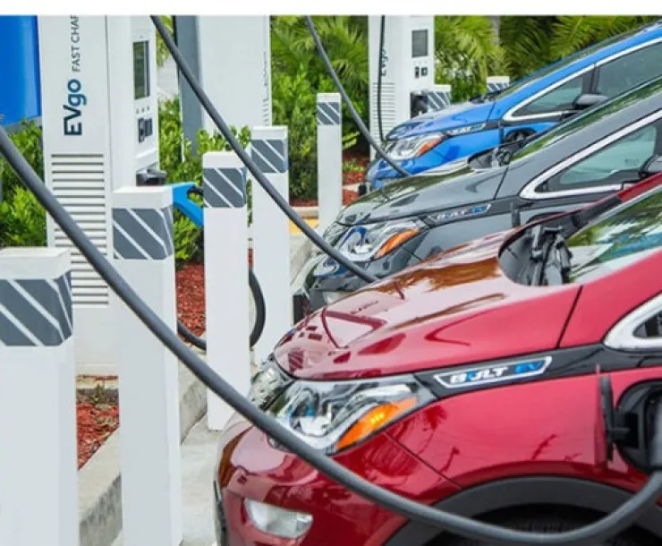 EVs at a charging station