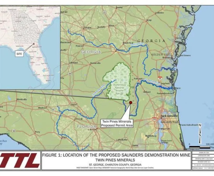 map of proposed mine on the Trail Ridge