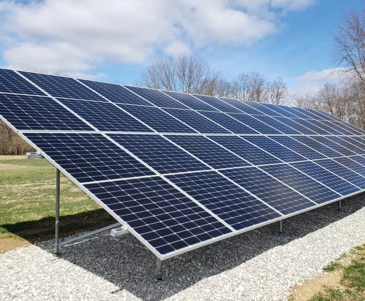 Solar panels in the sun. Photo credit: Heather Moyer
