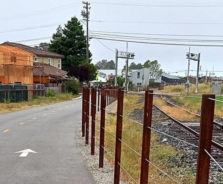 Rail alongside trail