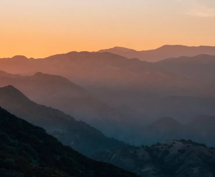 Los Padres National Forest at sunset.