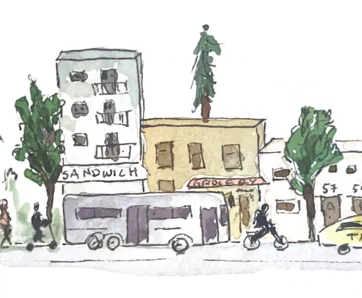 Diverse, thriving cityscape