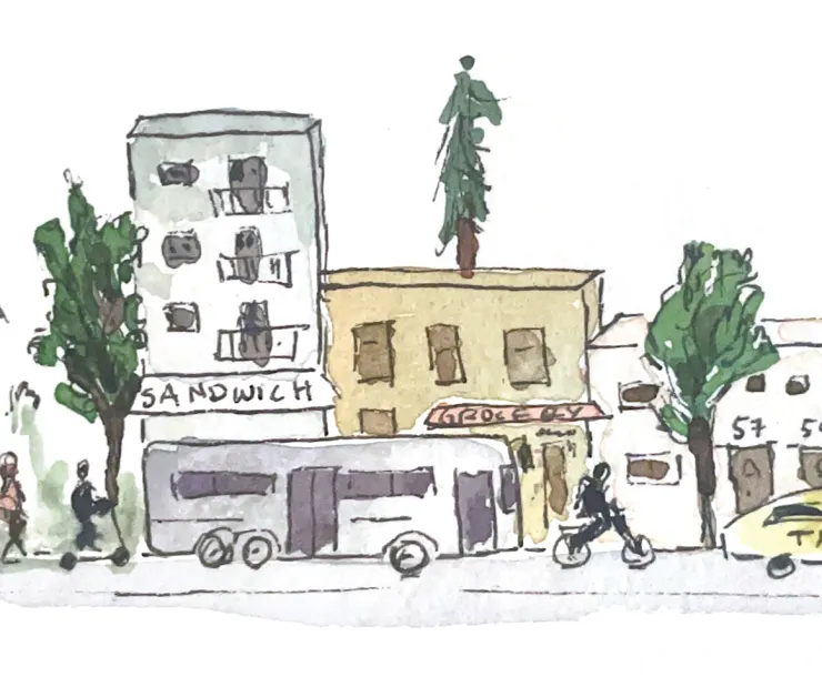 Diverse, thriving cityscape