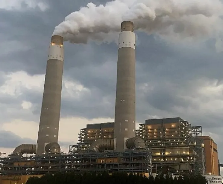Duke Energy's Belews Creek Coal Plant is shown on a cloudy day. Photo by Mikaela Curry.