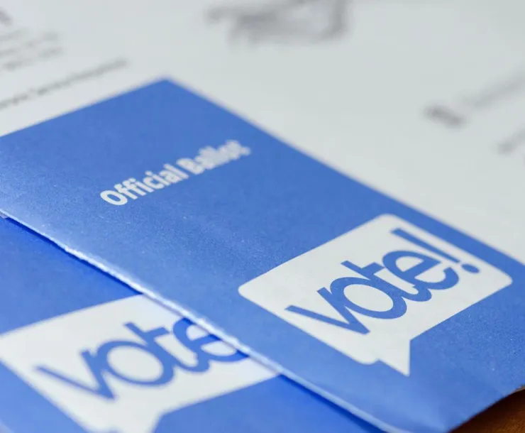 Official Ballot that says vote! on it