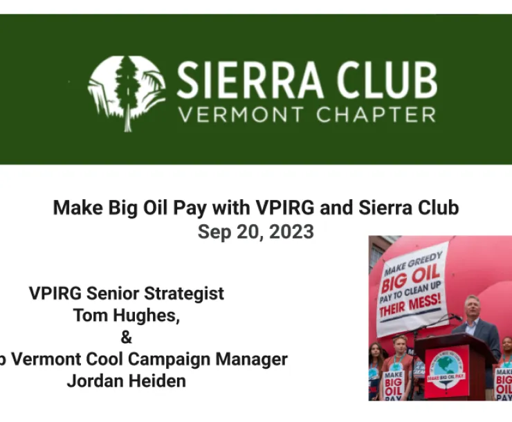 Opening screen of Make Big Oil Pay Conversation