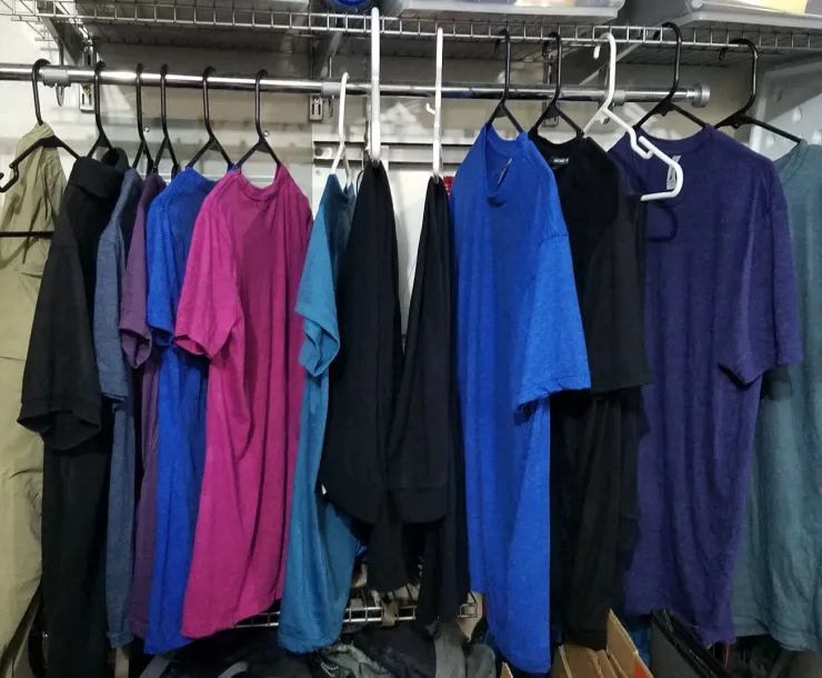 Hanging laundry to air dry, by Deborah Williams