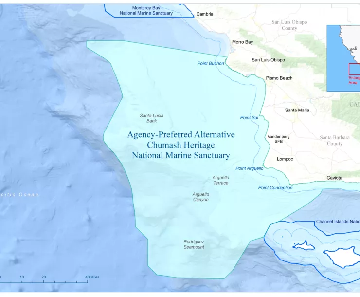 NOAA map of proposed Chumash Heritage Agency