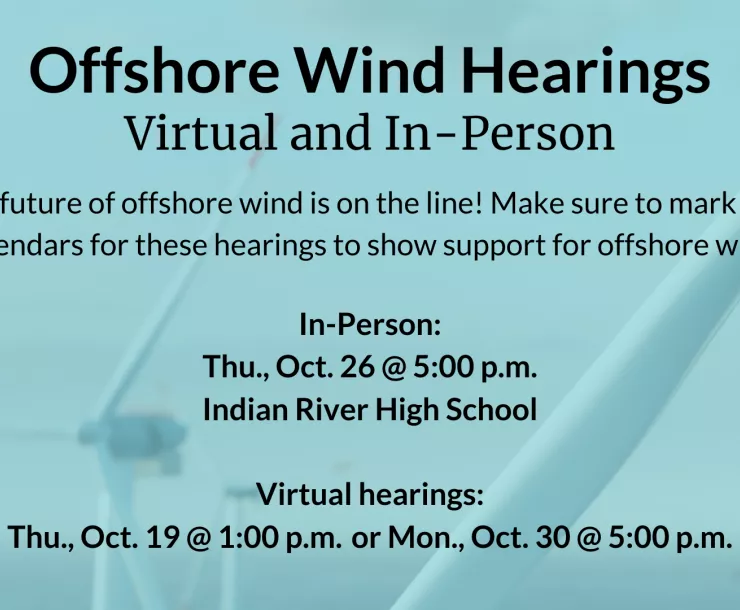 offshore wind hearings this month