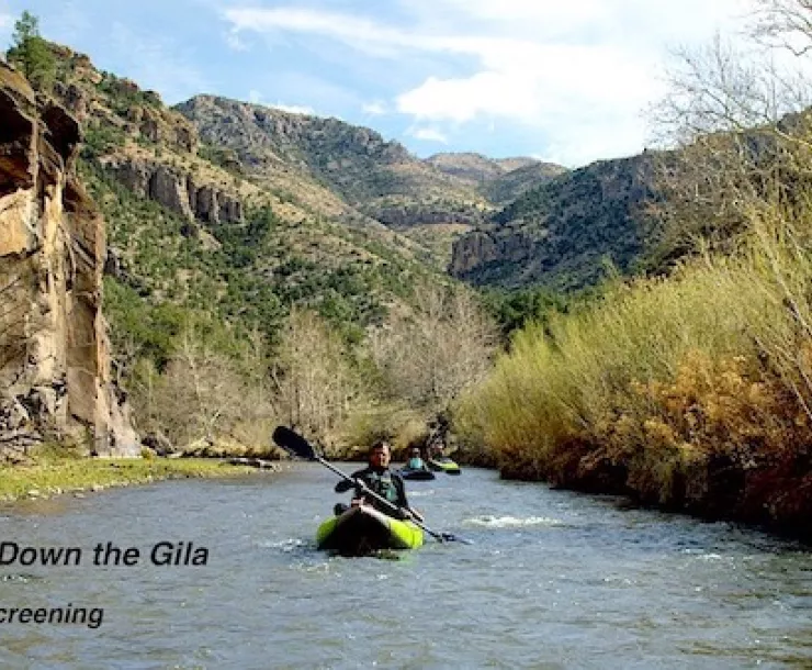 People kayaking down the Gila River 