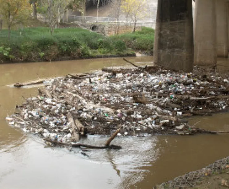 Buffalo Bayou trash