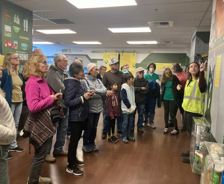 attendees on Waste Management facility tour