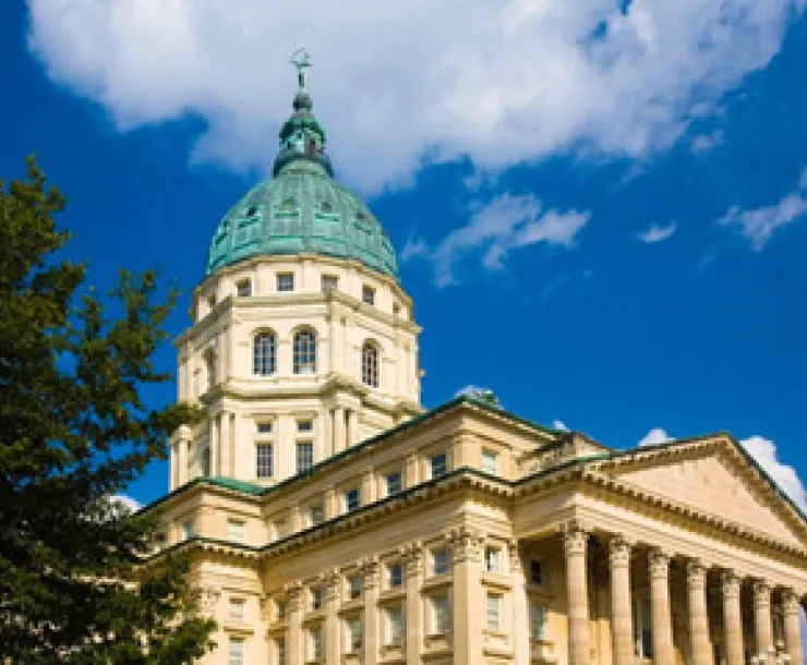 building which houses Kansas Legislature in Topeka