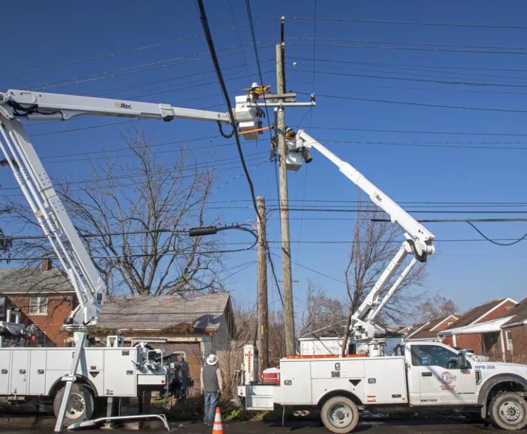 Utility workers. Photo by Jim West