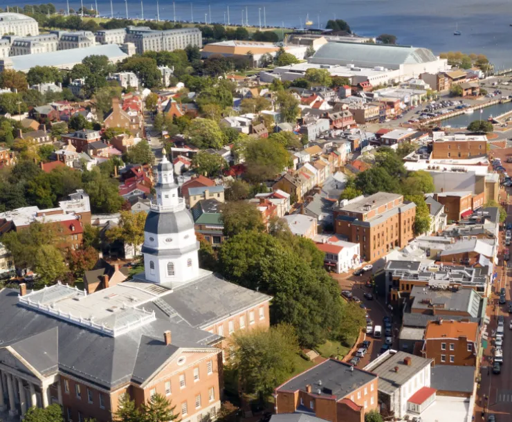 Annapolis state house and surrounding area