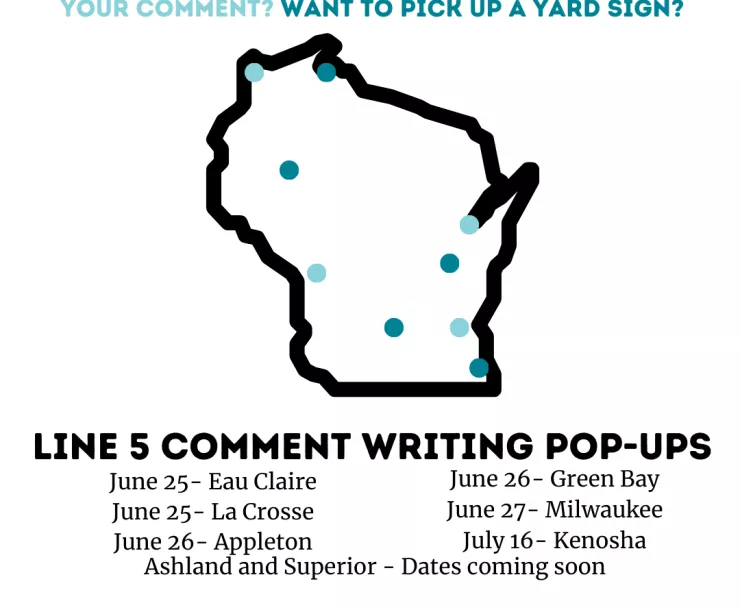 Map of Line 5 comment pop-ups