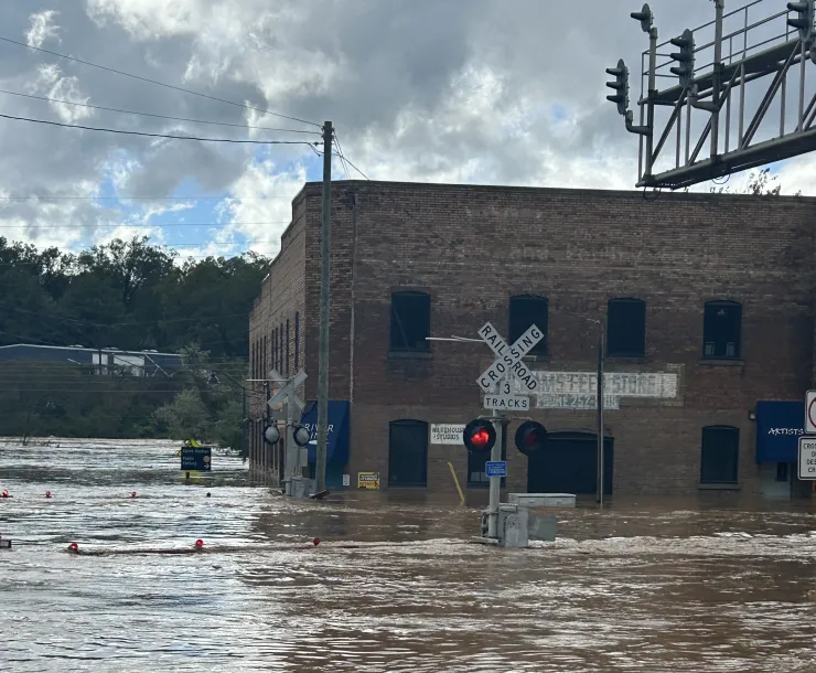 RiverLink's offices were flooded by the French Broad River in the wake of Tropical Storm Helene.