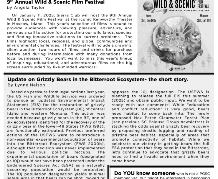screenshot of palouse group print newsletter 2024