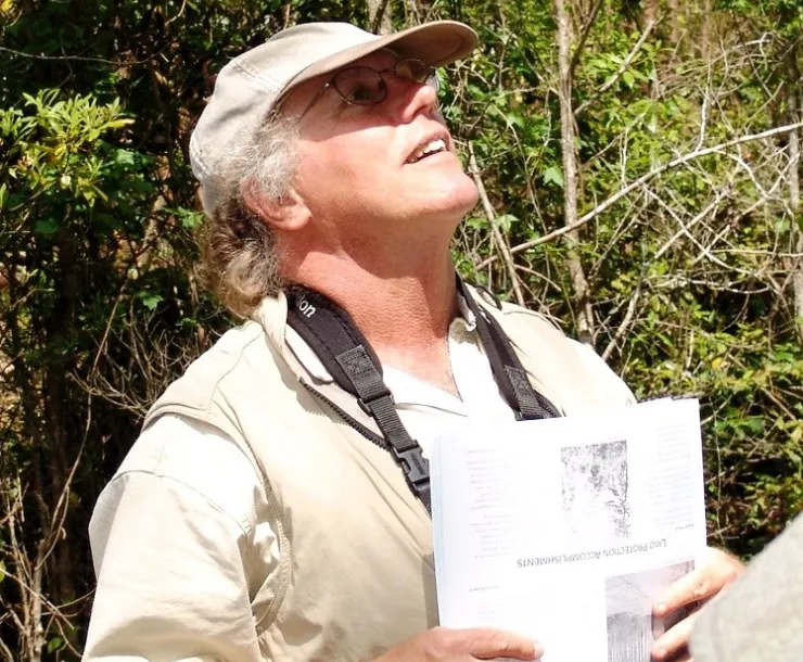 Croatan Group leader John Fussell leads a birding walk